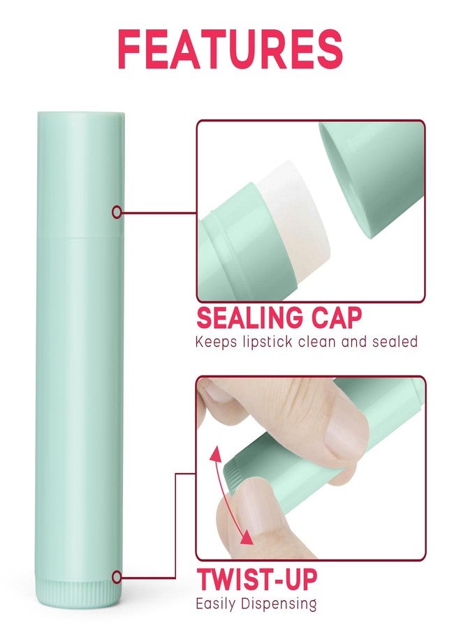 JuLand 100 Packs Empty Lip Balm Tubes Bulk Round BPA Free with Caps for DIY Lipstick homemade, 3/16 Oz (5.5 ml) Leak-Free Empty Lip Balm Containers, White - Image 2